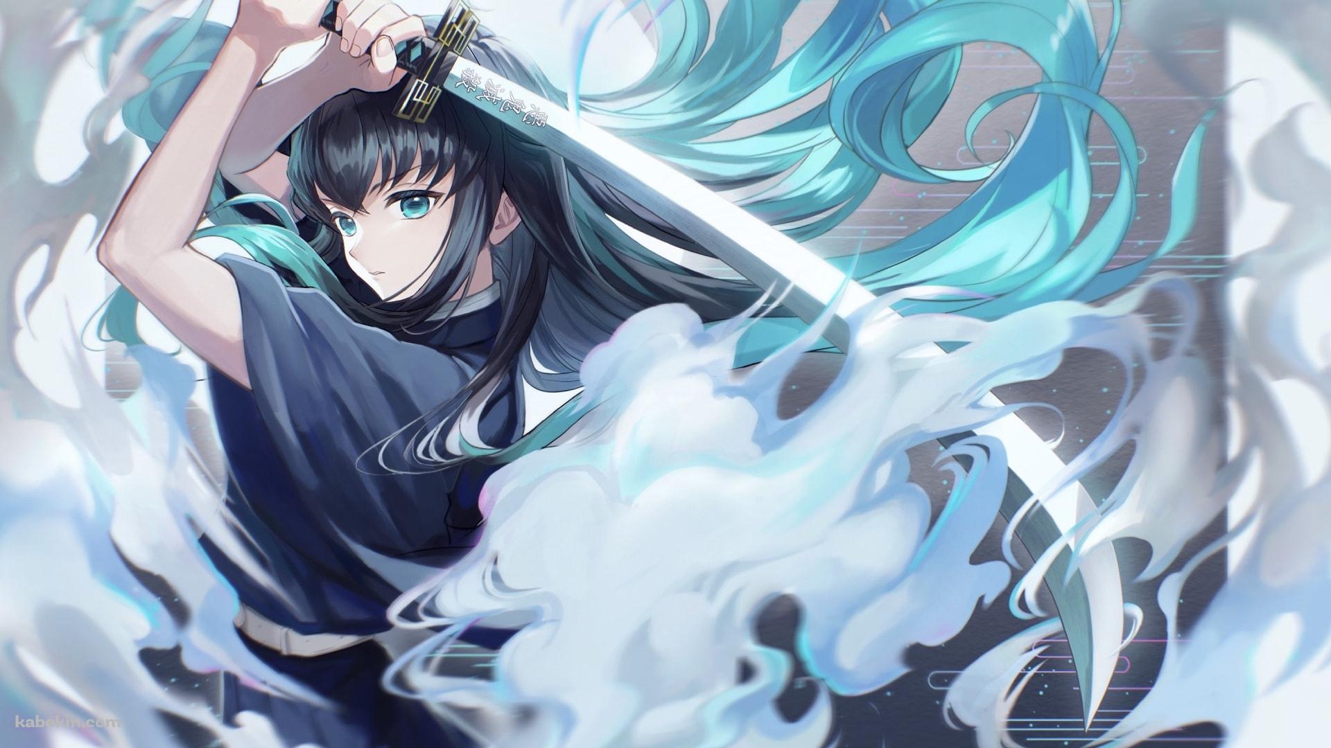 大剣を振りかざす時透無一郎 / 上段の構え / 鬼滅の刃の壁紙(1920px x 1080px) 高画質 PC・デスクトップ用