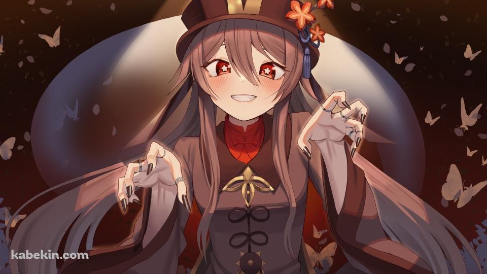笑顔で襲いかかるかわいい胡桃 / 原神の壁紙(960px x 540px) 高画質 PC・デスクトップ用