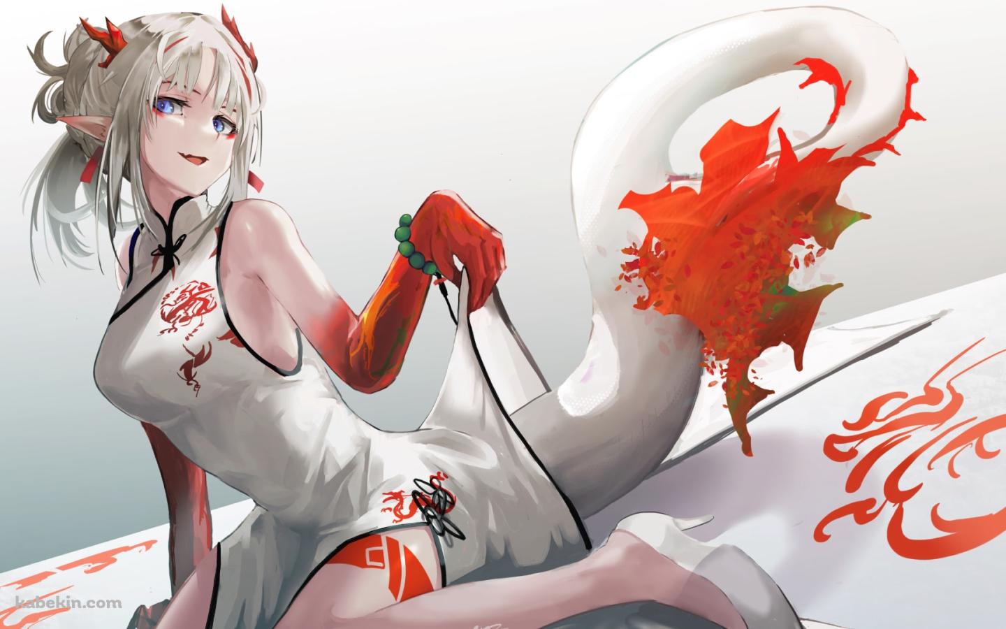 妖艶なニェン / チャイナドレス / アークナイツ / イラスト / ファンアートの壁紙(1440px x 900px) 高画質 PC・デスクトップ用