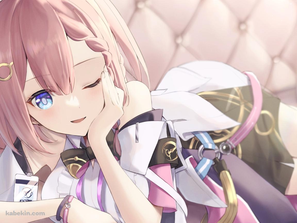 椅子に寝転んでウィンクするかわいいアスター / 崩壊:スターレイル / イラスト / ファンアートの壁紙(1152px x 864px) 高画質 PC・デスクトップ用