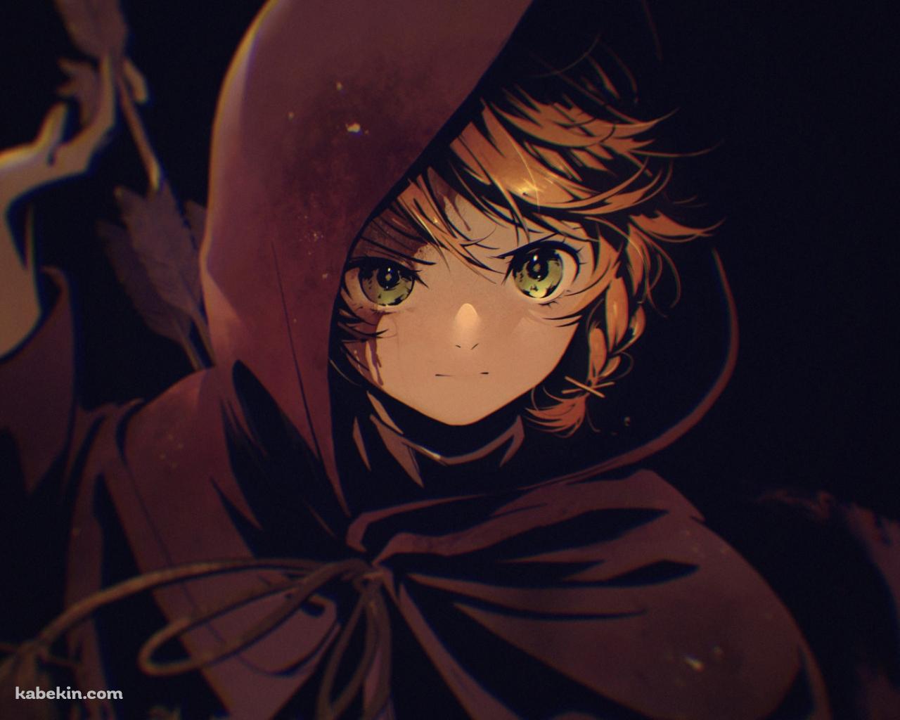 茶色いフードを被ったエマ / 約束のネバーランドの壁紙(1280px x 1024px) 高画質 PC・デスクトップ用