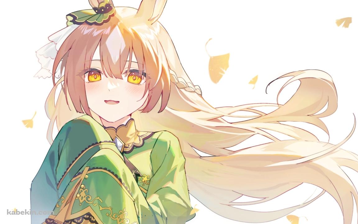 笑顔のサトノダイヤモンド / 舞い散る銀杏の葉 / ウマ娘プリティーダービーの壁紙(1152px x 720px) 高画質 PC・デスクトップ用