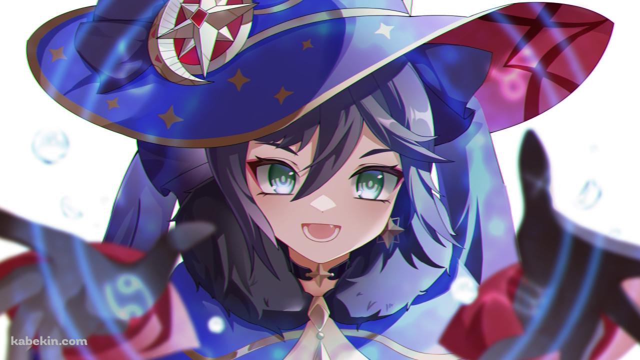 両手を広げて魔法を詠唱する可愛いモナ / 原神の壁紙(1280px x 720px) 高画質 PC・デスクトップ用