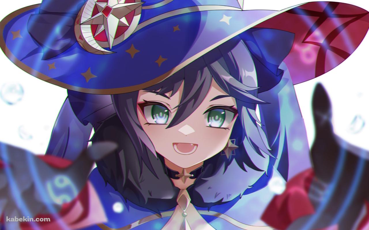 両手を広げて魔法を詠唱する可愛いモナ / 原神の壁紙(1280px x 800px) 高画質 PC・デスクトップ用