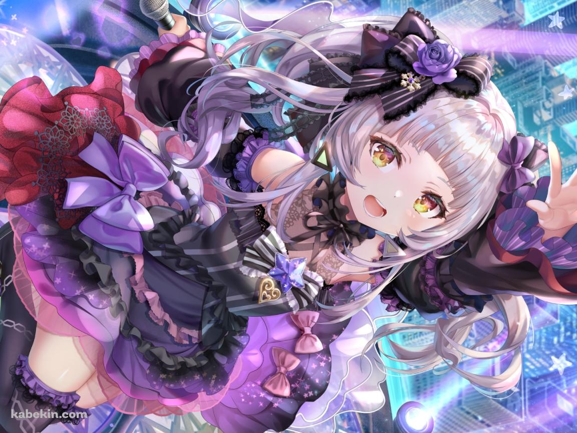 左手を掲げるめちゃくちゃ可愛い紫咲シオン / ホロライブ / バーチャルYouTuberの壁紙(1152px x 864px) 高画質 PC・デスクトップ用