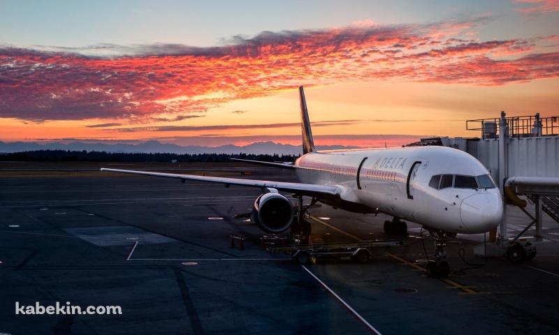 デルタ航空 / 夕暮れ / 飛行機 / エアポートの壁紙(800px x 480px) 高画質 PC・デスクトップ用