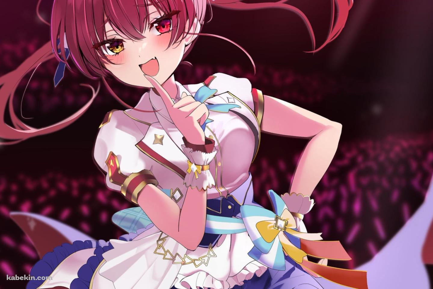 ライブ中の宝鐘マリン / 赤いペンライト / サイリウム / ホロライブ / バーチャルYouTuber / Vtuberの壁紙(1440px x 960px) 高画質 PC・デスクトップ用