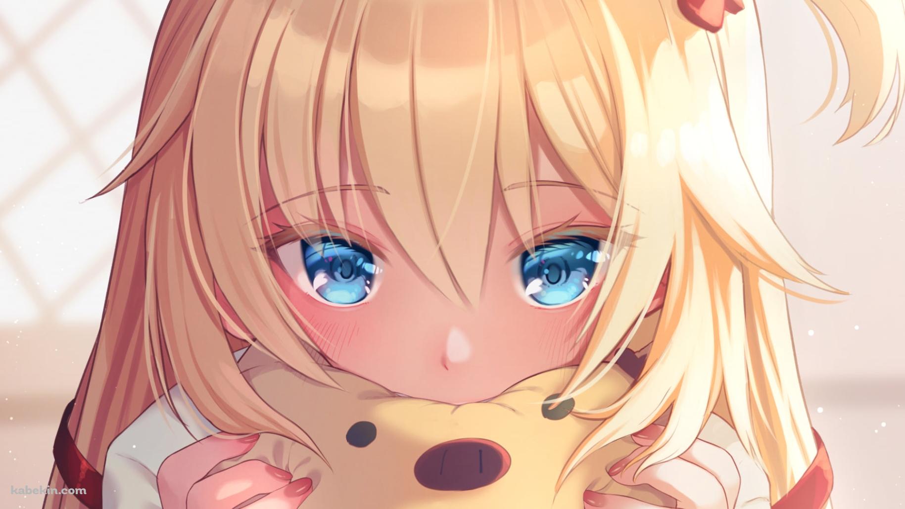 ぬいぐるみで顔を隠す赤井はあと / ホロライブ / バーチャルYouTuber / Vtuber / イラスト / ファンアートの壁紙(1829px x 1029px) 高画質 PC・デスクトップ用