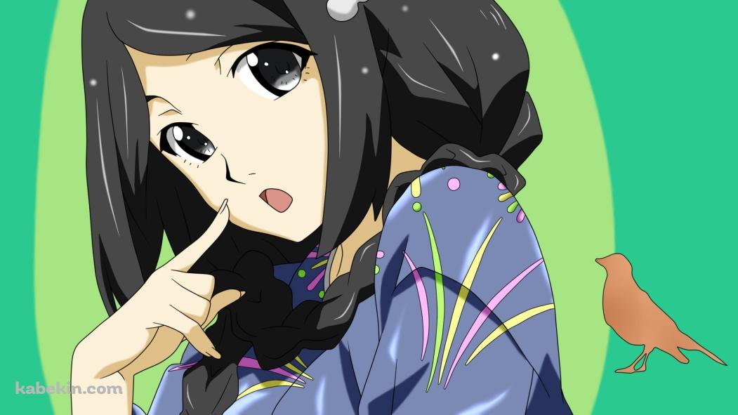 口元に指をあてる阿良々木 月火（あららぎつきひ） / 化物語 / 偽物語の壁紙(1051px x 591px) 高画質 PC・デスクトップ用