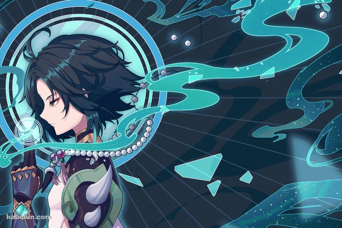 魔法を詠唱する魈 / 横顔 / 原神の壁紙(1152px x 768px) 高画質 PC・デスクトップ用