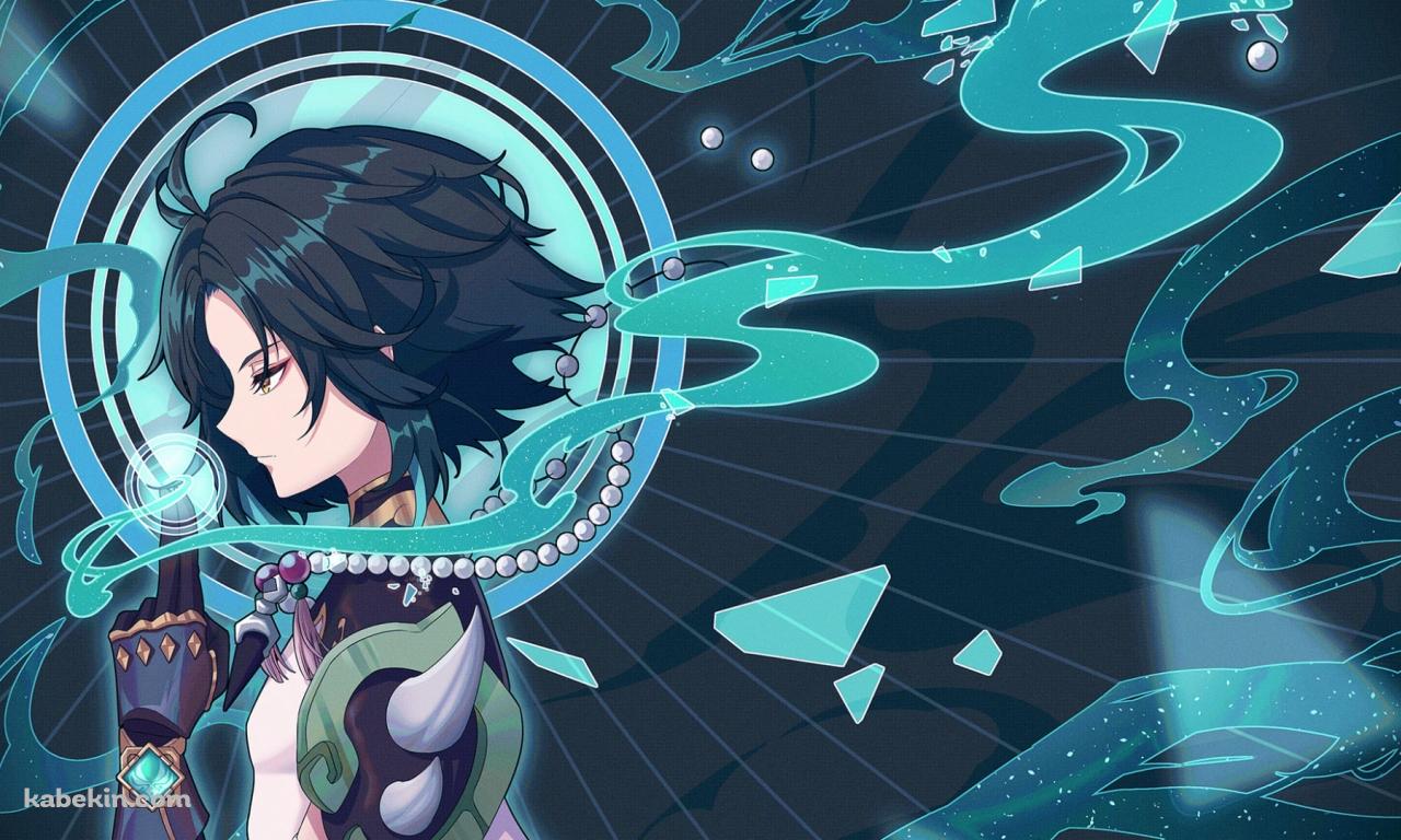 魔法を詠唱する魈 / 横顔 / 原神の壁紙(1280px x 768px) 高画質 PC・デスクトップ用
