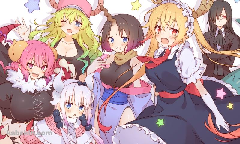 トール / カンナカムイ / ルコア / イルル / エルマ / ファフニール / 小林さんちのメイドラゴンの壁紙(800px x 480px) 高画質 PC・デスクトップ用