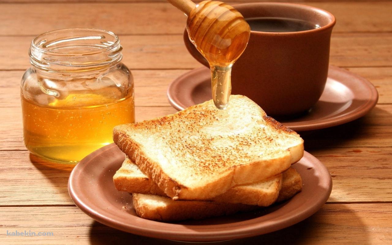 ハチミツとホットコーヒーとトーストの壁紙(1280px x 800px) 高画質 PC・デスクトップ用