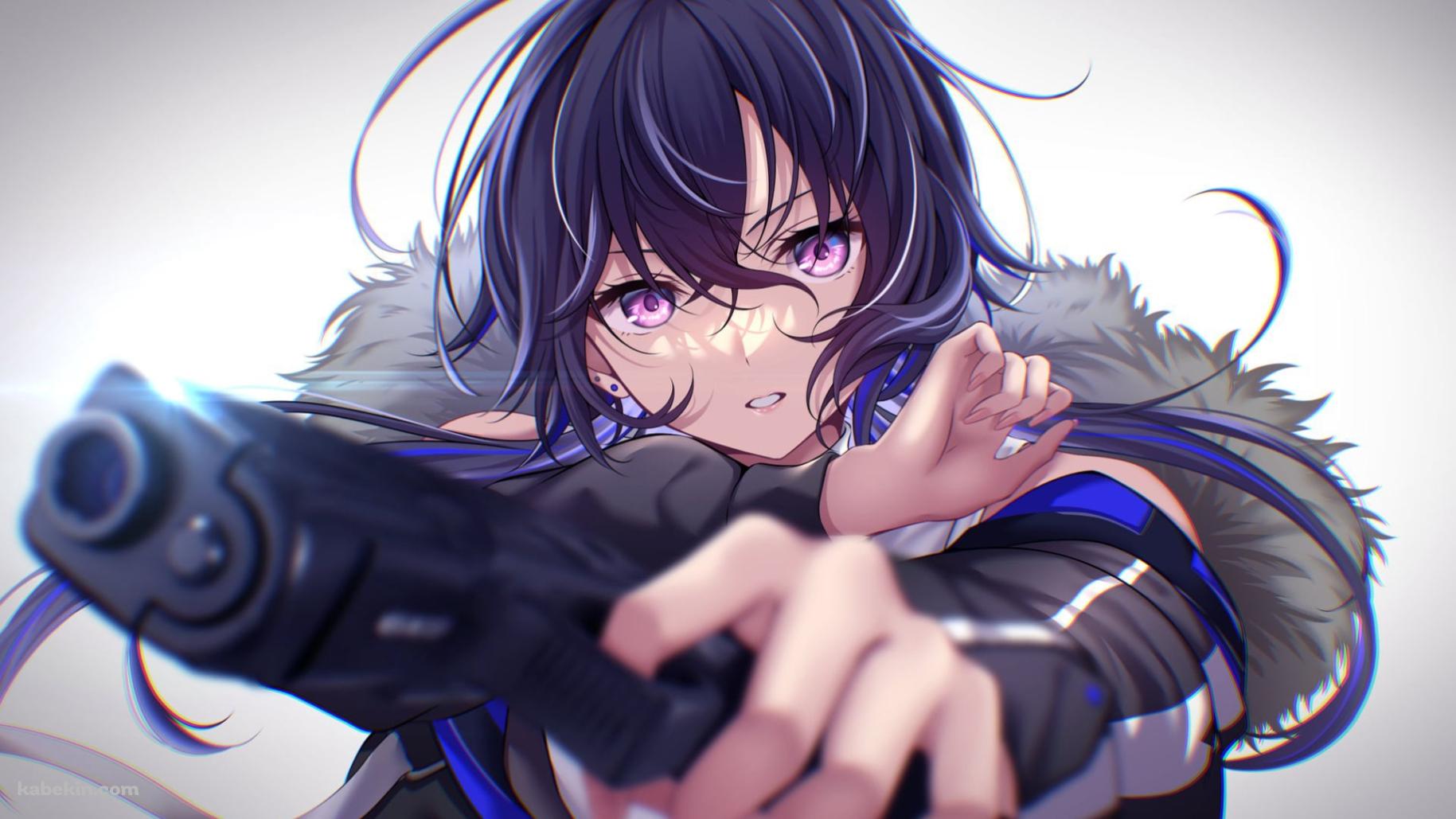 銃をかまえるかっこいい一ノ瀬うるは / 正面 / ぶいすぽっ! / バーチャルYouTuber / Vtuberの壁紙(1829px x 1029px) 高画質 PC・デスクトップ用