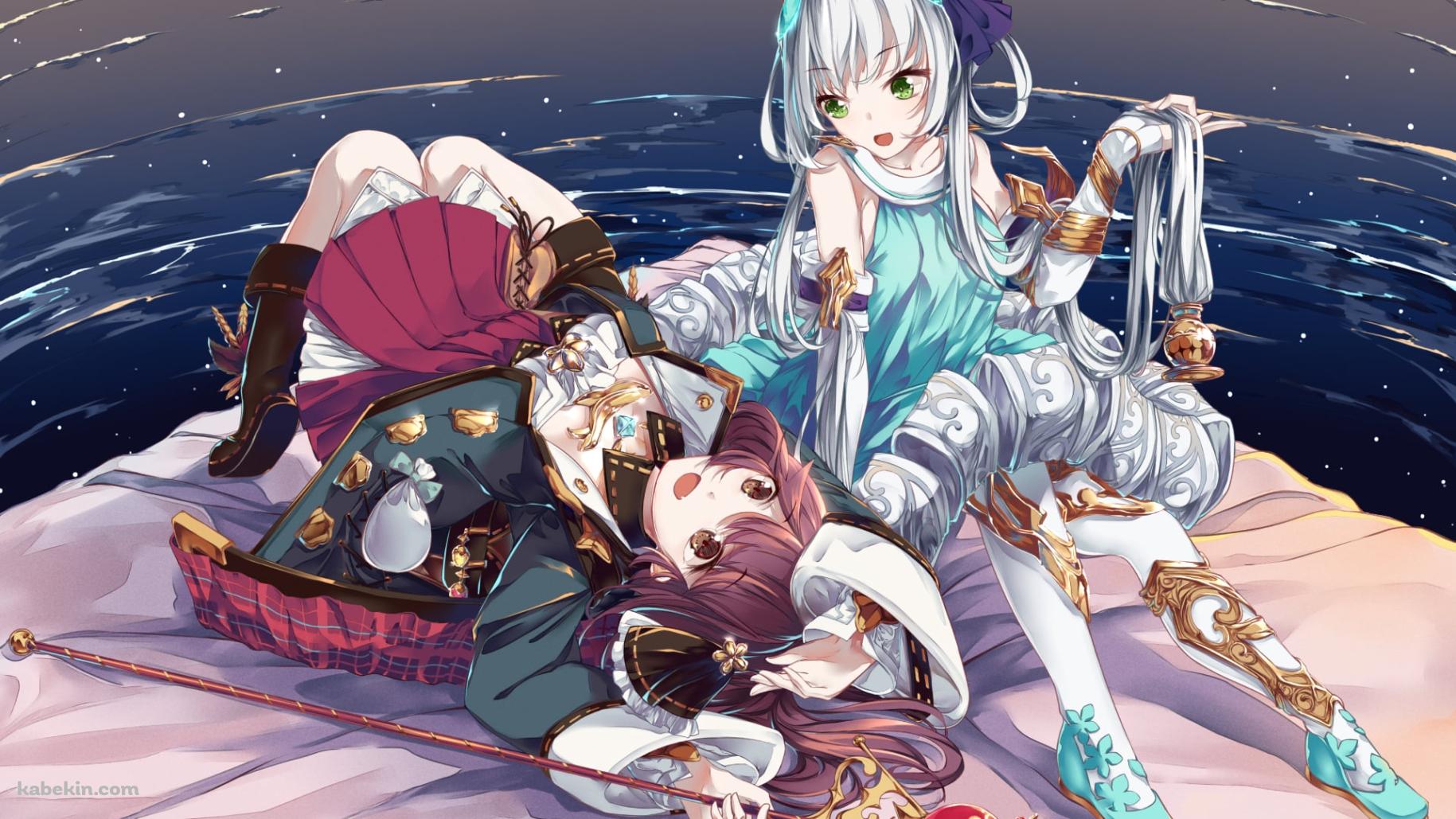戯れるソフィー・ノイエンミュラーとプラフタ / ソフィーのアトリエの壁紙(1829px x 1029px) 高画質 PC・デスクトップ用
