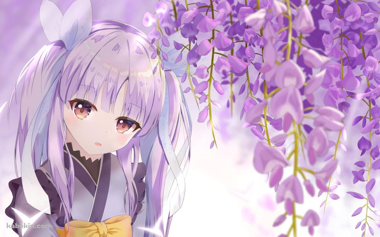 紫の蘭の花とキョウカ / プリコネ / プリンセスコネクト！の壁紙(1280px x 800px) 高画質 PC・デスクトップ用