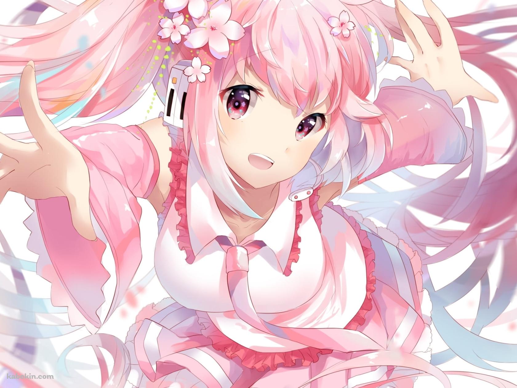 手を伸ばすムチムチの桜ミク / ボカロ / ボーカロイドの壁紙(1680px x 1260px) 高画質 PC・デスクトップ用