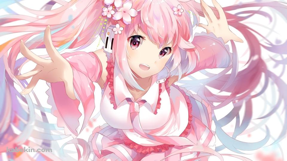 手を伸ばすムチムチの桜ミク / ボカロ / ボーカロイドの壁紙(960px x 540px) 高画質 PC・デスクトップ用