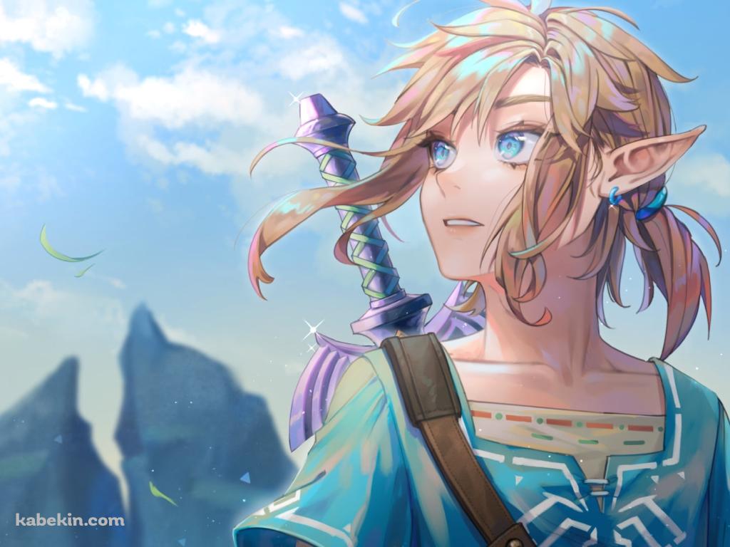 晴天時 遠くを見つめるリンク / ゼルダの伝説 ブレスオブザワイルドの壁紙(1024px x 768px) 高画質 PC・デスクトップ用