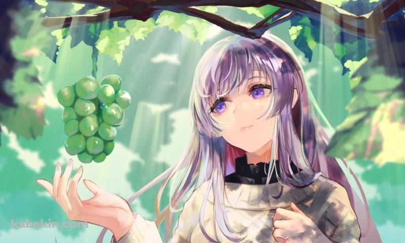 マスカットに手を伸ばす幽谷霧子（ゆうこく きりこ） / アイドルマスターシャイニーカラーズの壁紙(800px x 480px) 高画質 PC・デスクトップ用