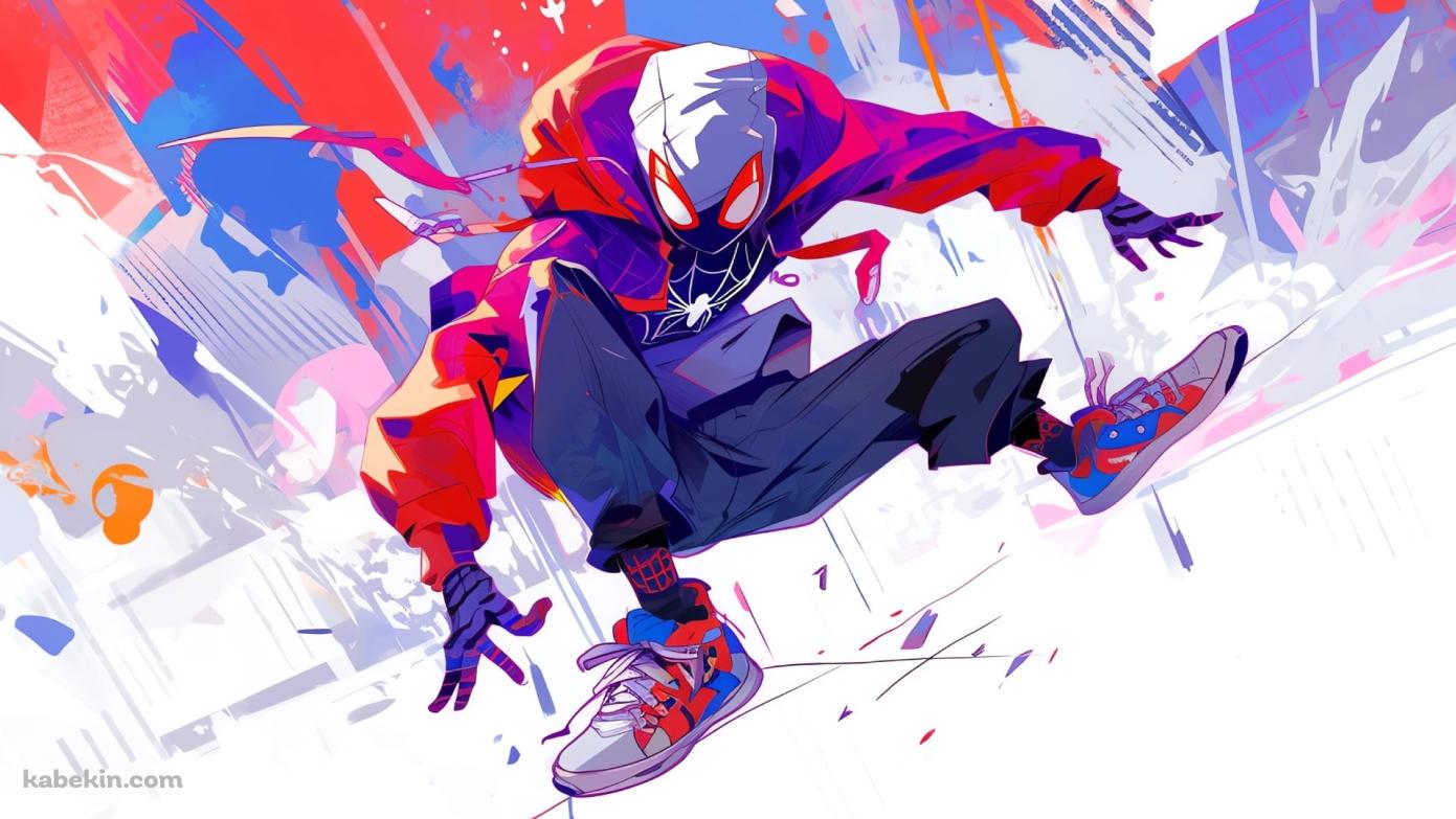 スパイダーマン：アクロス・ザ・スパイダーバース / かっこいい / 白の壁紙(1391px x 783px) 高画質 PC・デスクトップ用