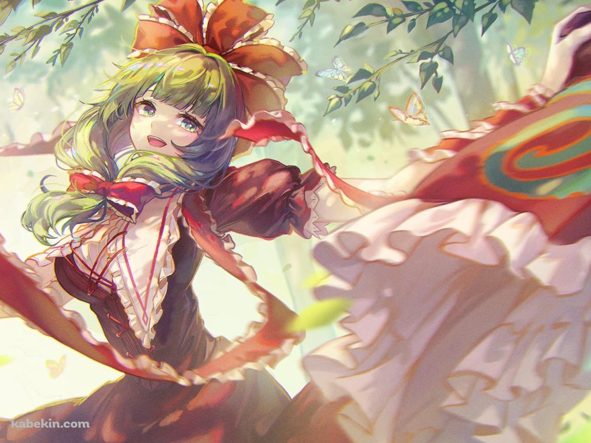 青い蝶と綺麗な鍵山雛 / 東方の壁紙(1152px x 864px) 高画質 PC・デスクトップ用