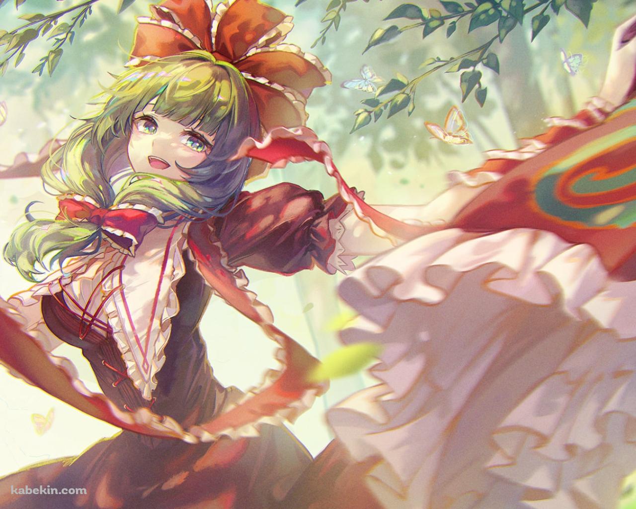 青い蝶と綺麗な鍵山雛 / 東方の壁紙(1280px x 1024px) 高画質 PC・デスクトップ用