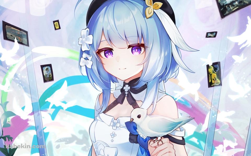 白い鳥と可愛いグレーシュ 崩坏3rd / 格蕾修 / Griseo Honkai Impact 3rdの壁紙(960px x 600px) 高画質 PC・デスクトップ用