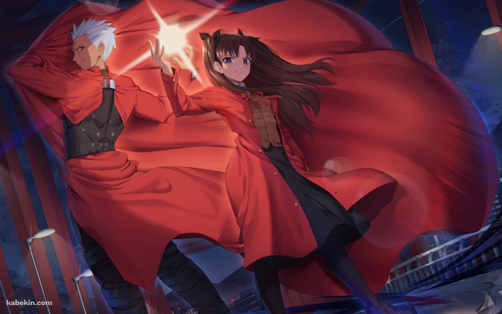 赤い洋服を着た遠坂凛とアーチャー / フェイト／ステイナイト / Fateの壁紙(1680px x 1050px) 高画質 PC・デスクトップ用