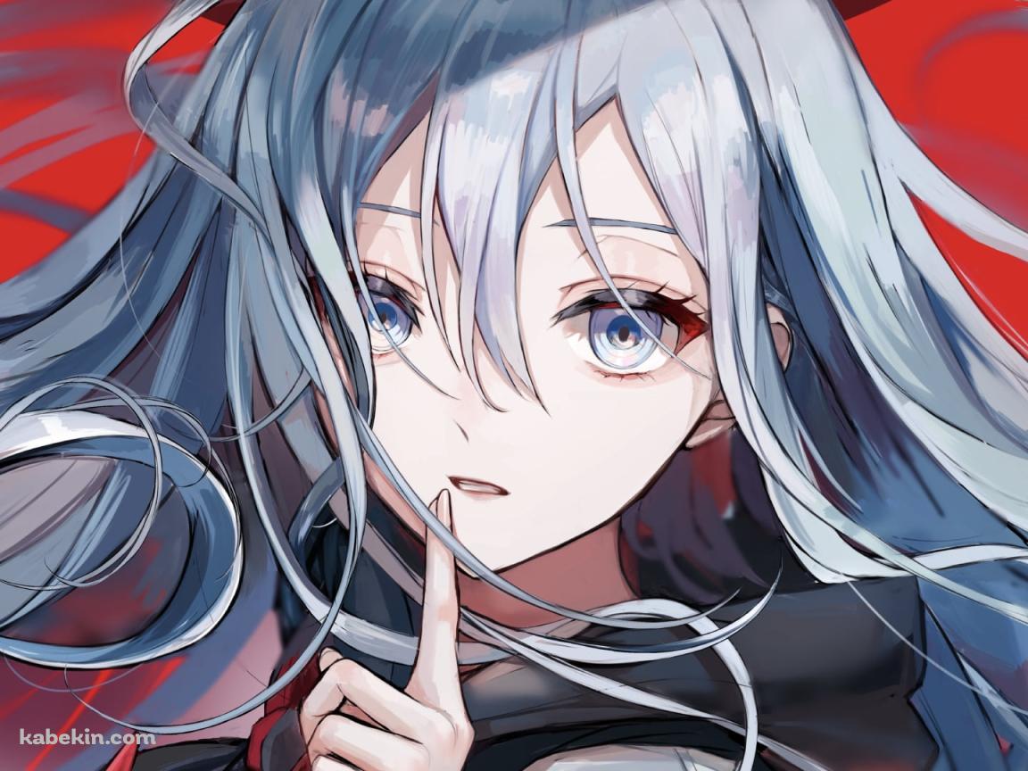 人差し指を口元にあてる綺麗な宵崎奏（よいさきかなで） / 25時、ナイトコードで。 / プロセカ / プロジェクトセカイの壁紙(1152px x 864px) 高画質 PC・デスクトップ用