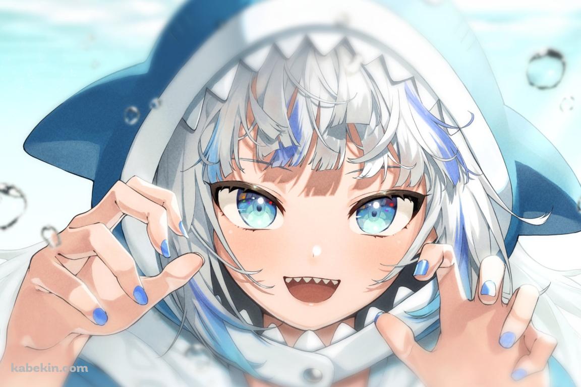 海の中でポーズをとる可愛いがうる・ぐら / 水泡 / 笑顔 / ホロライブ / バーチャルYouTuber / Vtuberの壁紙(1152px x 768px) 高画質 PC・デスクトップ用