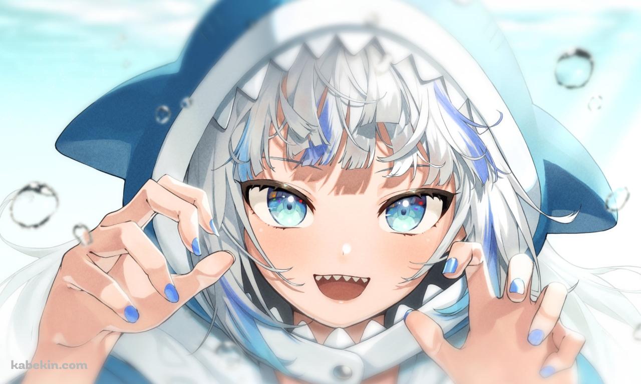 海の中でポーズをとる可愛いがうる・ぐら / 水泡 / 笑顔 / ホロライブ / バーチャルYouTuber / Vtuberの壁紙(1280px x 768px) 高画質 PC・デスクトップ用