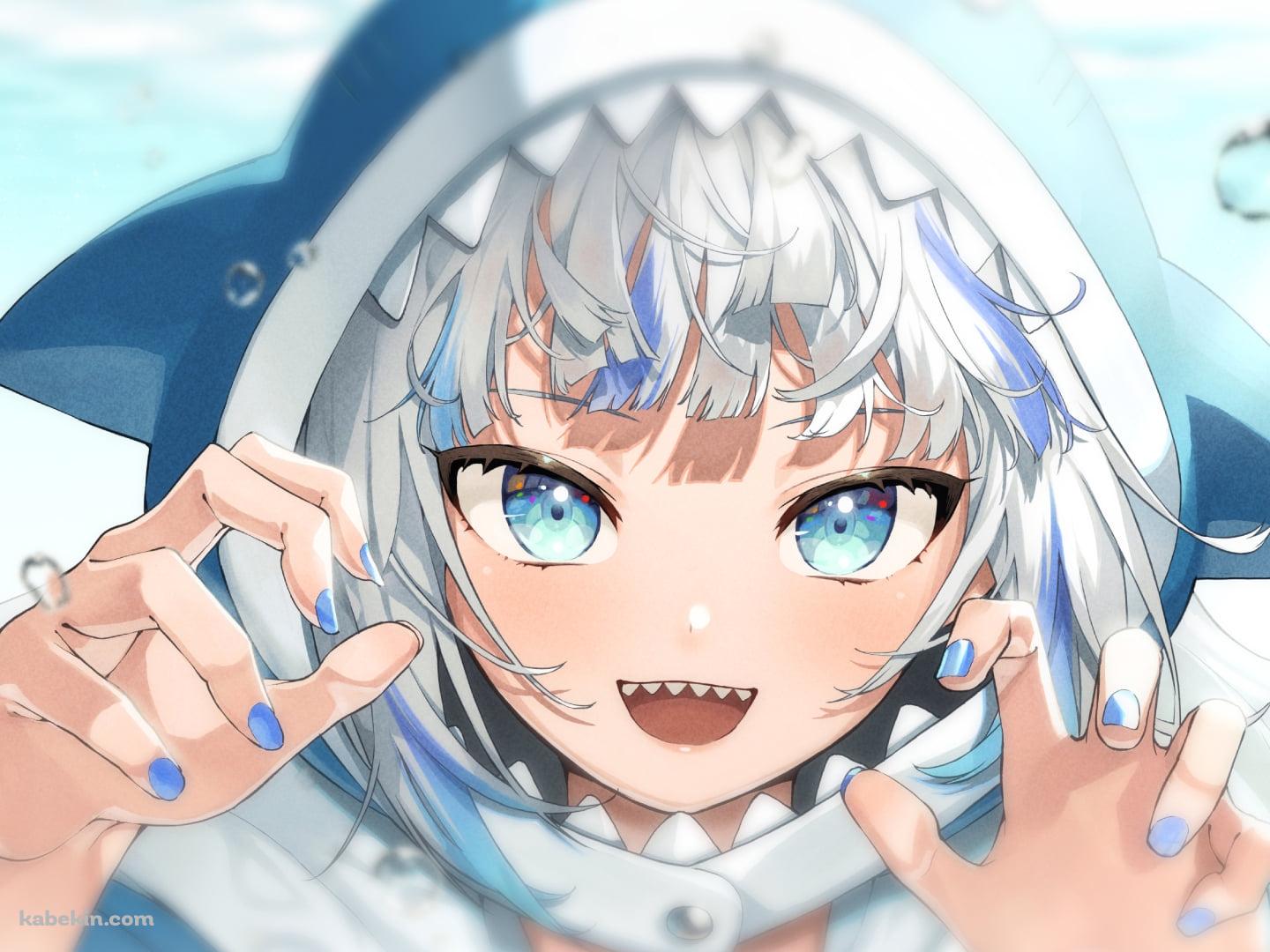 海の中でポーズをとる可愛いがうる・ぐら / 水泡 / 笑顔 / ホロライブ / バーチャルYouTuber / Vtuberの壁紙(1440px x 1080px) 高画質 PC・デスクトップ用