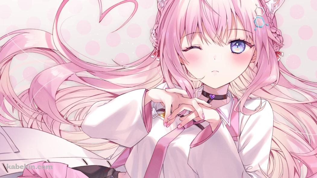 指をからめてウィンクをする可愛い博衣こより / ホロライブ / バーチャルYouTuber / Vtuberの壁紙(1051px x 591px) 高画質 PC・デスクトップ用