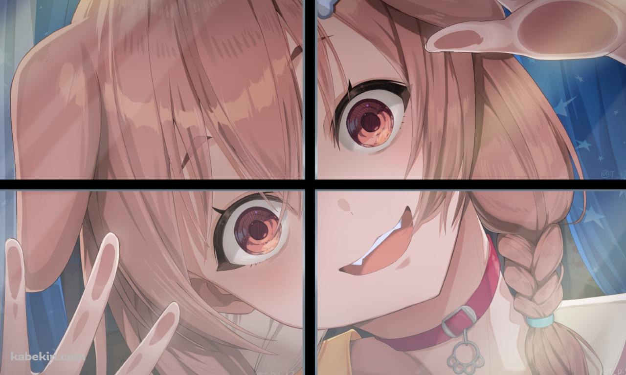 窓にへばりつく戌神ころね / ホロライブ / バーチャルYouTuber / Vtuberの壁紙(1280px x 768px) 高画質 PC・デスクトップ用