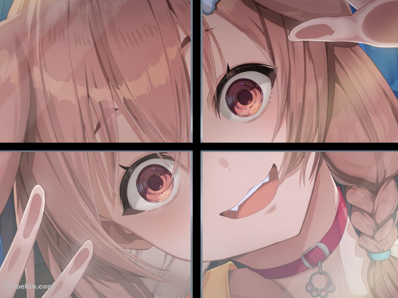 窓にへばりつく戌神ころね / ホロライブ / バーチャルYouTuber / Vtuberの壁紙(1280px x 960px) 高画質 PC・デスクトップ用