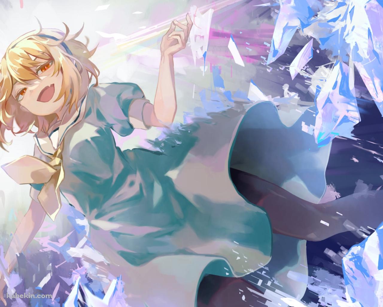 下から見上げた北条沙都子（ほうじょう さとこ） / ひぐらしのなく頃にの壁紙(1280px x 1024px) 高画質 PC・デスクトップ用
