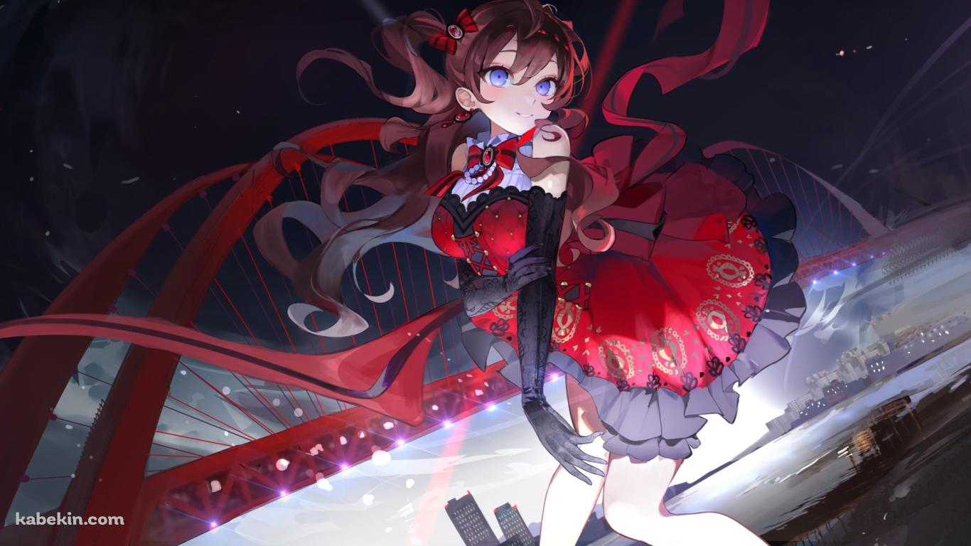 赤いドレスを着た一ノ瀬志希 / アイドルマスターシンデレラガールズの壁紙(1366px x 768px) 高画質 PC・デスクトップ用