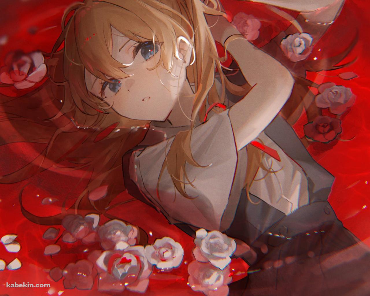 赤い水に浸かる惣流・アスカ・ラングレー / 新世紀エヴァンゲリオンの壁紙(1280px x 1024px) 高画質 PC・デスクトップ用