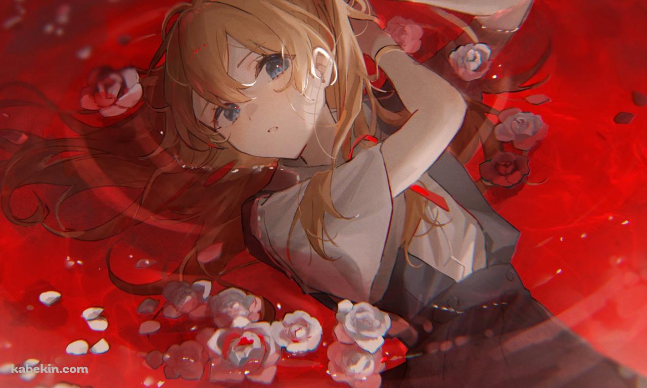 赤い水に浸かる惣流・アスカ・ラングレー / 新世紀エヴァンゲリオンの壁紙(1280px x 768px) 高画質 PC・デスクトップ用