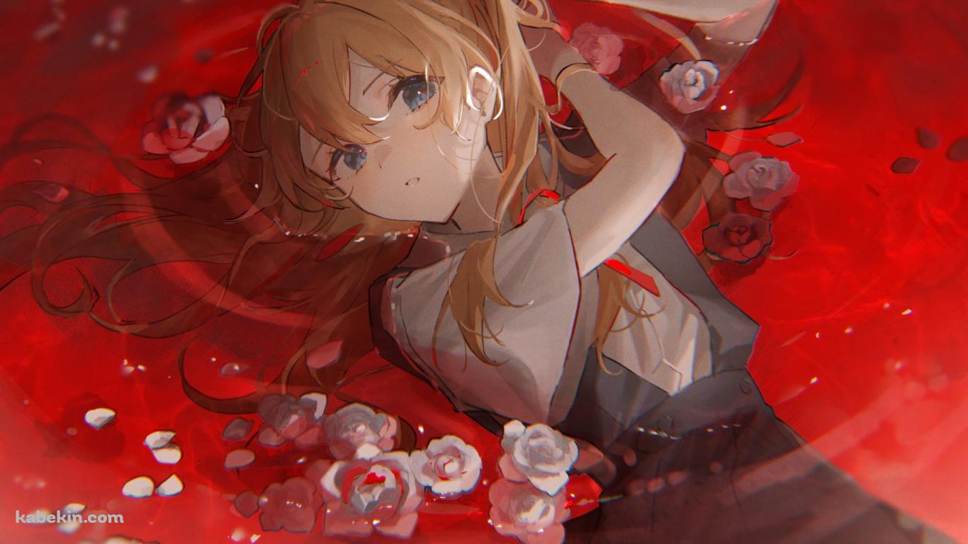 赤い水に浸かる惣流・アスカ・ラングレー / 新世紀エヴァンゲリオンの壁紙(1366px x 768px) 高画質 PC・デスクトップ用