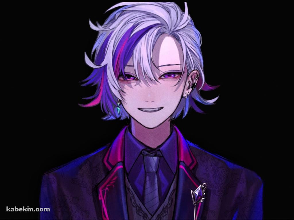 紫のスーツを着たかっこいい不破湊（ふわ みなと） / イケメン / 正面 / にじさんじ / バーチャルYouTuber / Vtuberの壁紙(1024px x 768px) 高画質 PC・デスクトップ用