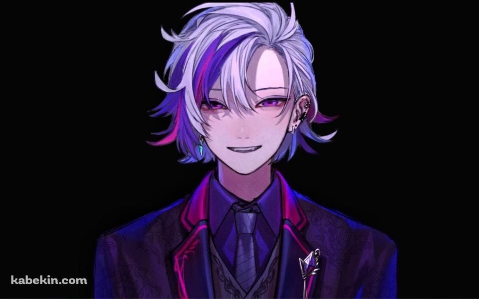 紫のスーツを着たかっこいい不破湊（ふわ みなと） / イケメン / 正面 / にじさんじ / バーチャルYouTuber / Vtuberの壁紙(960px x 600px) 高画質 PC・デスクトップ用