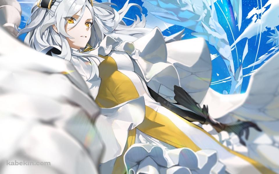 こちらを見つめる綺麗なカレン・ド・ソルラド / 白夜極光の壁紙(960px x 600px) 高画質 PC・デスクトップ用