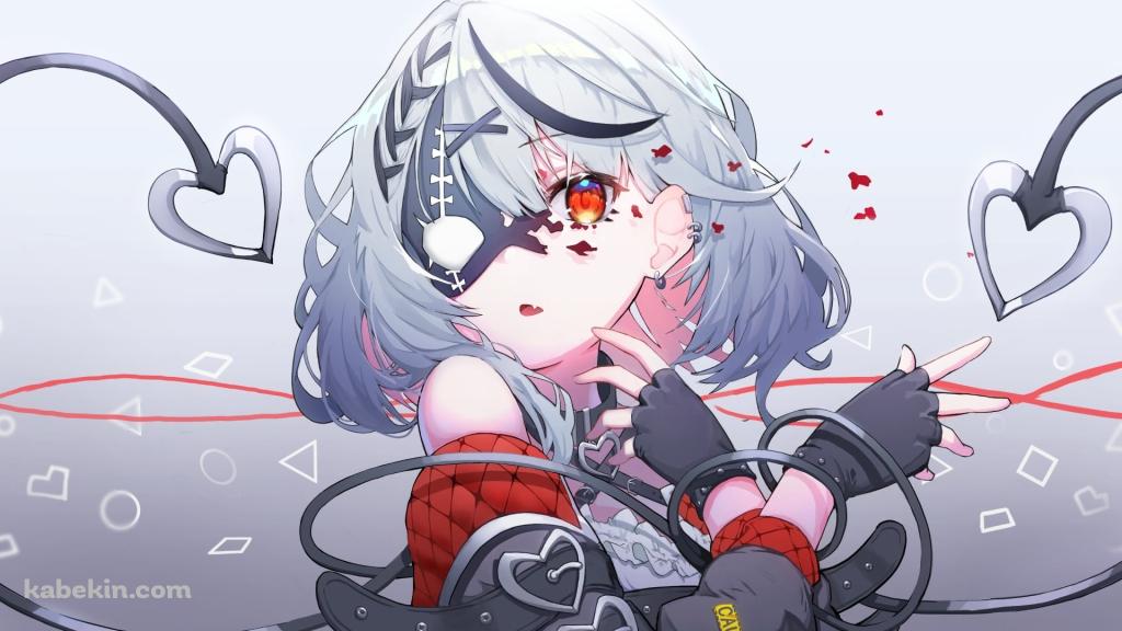 赤い瞳のかっこいい沙花叉クロヱ / 正面 / ホロライブ / バーチャルYouTuber / Vtuberの壁紙(1024px x 576px) 高画質 PC・デスクトップ用
