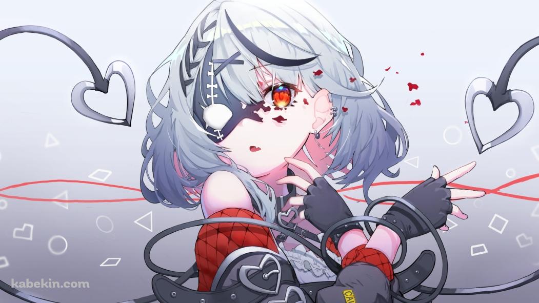 赤い瞳のかっこいい沙花叉クロヱ / 正面 / ホロライブ / バーチャルYouTuber / Vtuberの壁紙(1051px x 591px) 高画質 PC・デスクトップ用