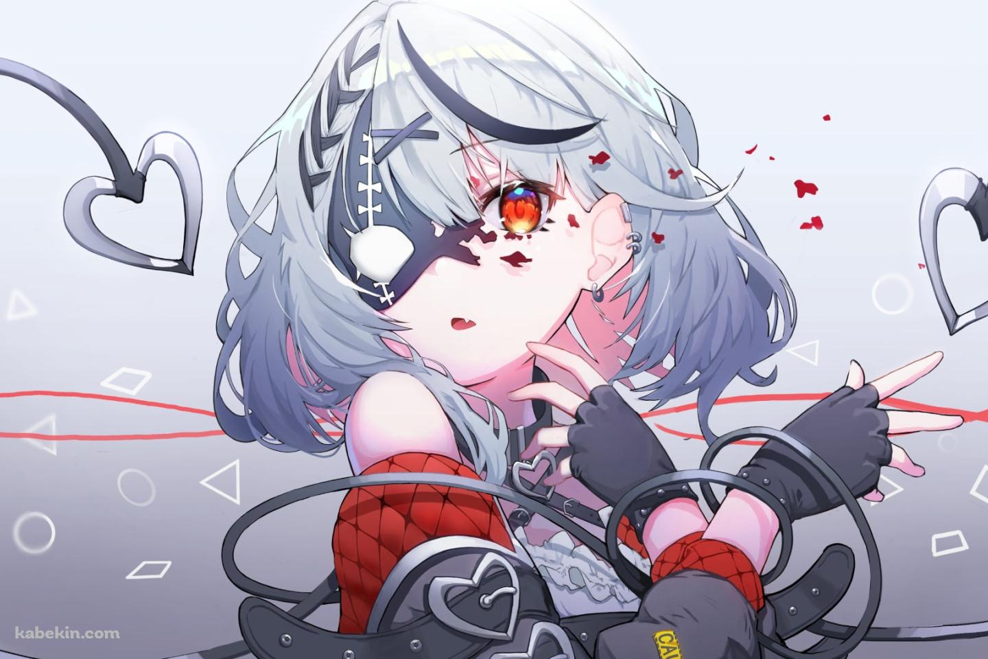 赤い瞳のかっこいい沙花叉クロヱ / 正面 / ホロライブ / バーチャルYouTuber / Vtuberの壁紙(1440px x 960px) 高画質 PC・デスクトップ用