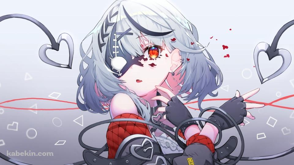 赤い瞳のかっこいい沙花叉クロヱ / 正面 / ホロライブ / バーチャルYouTuber / Vtuberの壁紙(960px x 540px) 高画質 PC・デスクトップ用