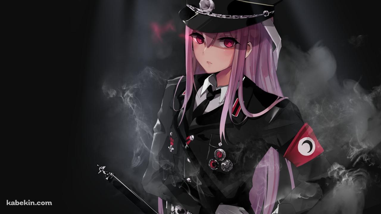 黒い軍服を着たかっこいい鈴仙・優曇華院・イナバ / 東方の壁紙(1280px x 720px) 高画質 PC・デスクトップ用