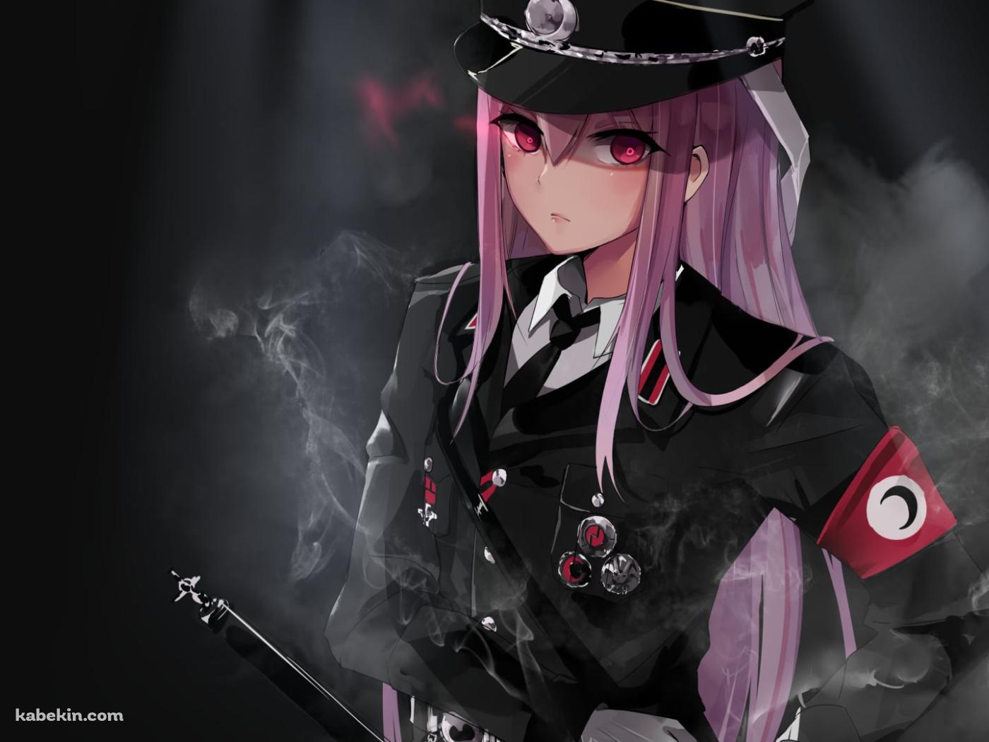 黒い軍服を着たかっこいい鈴仙・優曇華院・イナバ / 東方の壁紙(1400px x 1050px) 高画質 PC・デスクトップ用